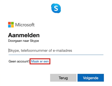 Account aanmaken voor Skype